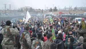 A funeral ceremony in Kobani, Syria