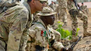 U.S. Army Soldiers share tactics and training with Nigerian Army Soldiers, Nigeria, February 8, 2018.