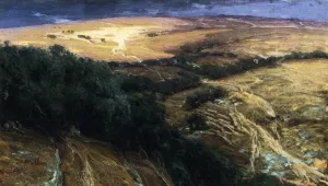 An oil painting of olive trees by Henry Ossawa Tanner