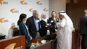 The Belfer Center’s Laura Diaz Anadon, Venkatesh Narayanamurti, Afreen Siddiqi, and Rebecca Stern, with Kuwait’s Khaled Mahdi, at a collaborative workshop in Kuwait.