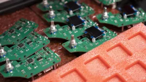 Semi-conductor chips are assembled and organized on a workbench before a ribbon-cutting ceremony to mark the opening of a Nanotronics manufacturing center at the Brooklyn Navy Yard, Wednesday, April 28, 2021, in the Brooklyn borough of New York.