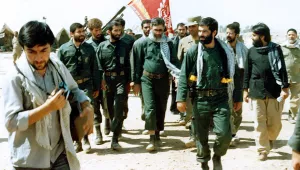 President Khamenei visit an Iran-Iraq war battlefield in August 1988.