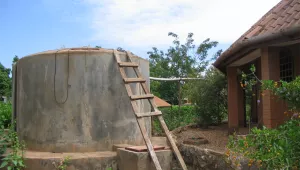 rainwater harvesting tank with ladder