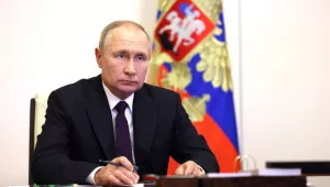  President of Russia Vladimir Putin at the CSTO Collective Security Council meeting (via videoconference), September 13, 2022.
