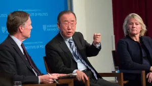 From left to right: Ambassador Nicholas Burns, Secretary General Ban Ki-moon, Ambassador Susan Thornton