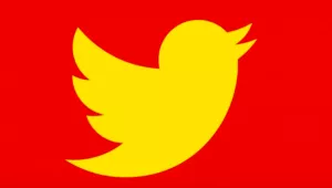 The Twitter Logo With the Colors of the Chinese Flag