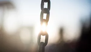close up of gray metal chain