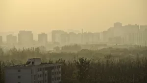 Skyline and air pollution in Beijing, China