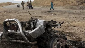 Three American service members and a U.S. contractor were killed when their convoy hit a roadside bomb on Monday near Bagram Air Base, north of Kabul, Afghanistan, Tuesday, April 9, 2019. The Taliban claimed responsibility for the attack.