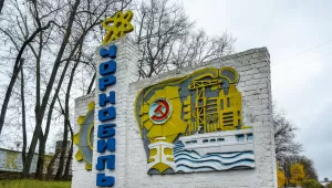 Chernobyl welcome sign