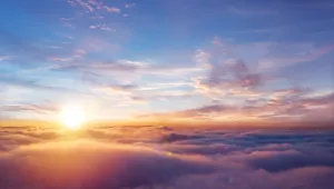 clouds and sun in the upper atmosphere