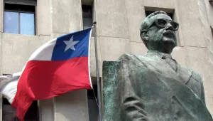 Salvador Allende sculpture in Santiago, Chile