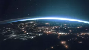 Digital world banner background, remixed from public domain by NASA