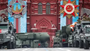 A Russian intercontinental ballistic missile system in Moscow, May 2023