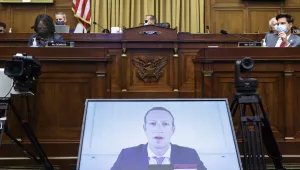 Facebook CEO Mark Zuckerberg speaks via video conference during a House Judiciary subcommittee hearing on antitrust on Capitol Hill on Wednesday, July 29, 2020.