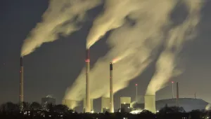 Smoke streams from the chimneys of the E.ON coal-fired power station in Gelsenkirchen, Germany