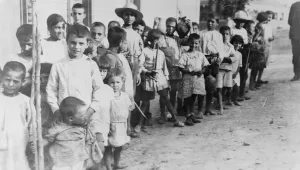 Greek and Armenian refugee children near Athens, Greece, in 1923