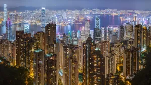Hong Kong's harbor and skyline