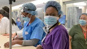 NYC Health + Hospitals medical personnel in March 2020.