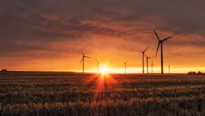 Wind turbines at Biedesheim, Germany. 