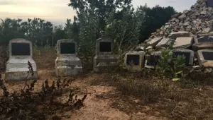 Memorial constructed at destroyed LTTE cemetery, Kilinochchi