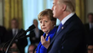 German Chancellor Angela Merkel with President Donald Trump