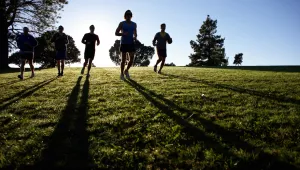 People jogging in a park