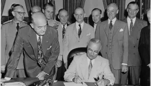 President Truman signs National Security Act Amendments