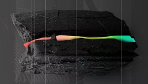 Black rock, rainbow banded: Abstract concept of Tough Tech