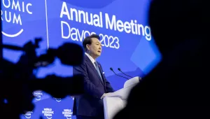 Yoon Suk Yeol, President of the Republic of Korea, speaks at Davos 2023