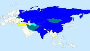 Map of Shanghai Cooperation Organization countries in 2017