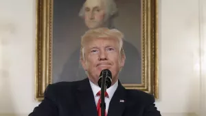 Donald Trump and George Washington painting