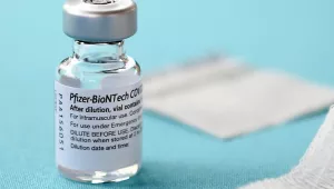 A vial of the Pfizer-BioNTech vaccine for COVID-19.