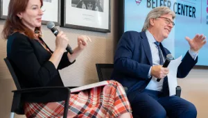 Michael McQuade and Meghan O'Sullivan at Tech & Geo Launch 