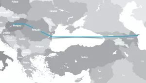 Map of Black Sea Region with submarine cable