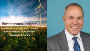 Environmental insights logo plus Joe Aldy