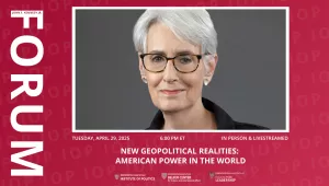 IOP Forum with Wendy Sherman Graphic