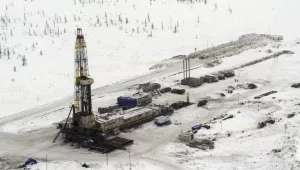 Rosfneft oil rig in Siberia.