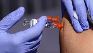 A patient is given a flu vaccine Oct. 28, 2022, in Lynwood, Calif. On Tuesday, July 2, 2024, the U.S. Department of Health and Human Services announced plans to pay Moderna $176 million to develop a mRNA vaccine to treat bird flu in people, as cases in dairy cows continue to mount across the country. (AP Photo/Mark J. Terrill, File)