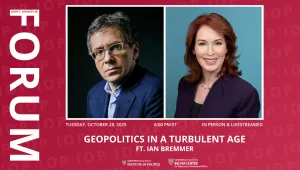 Event graphic with headshots of the speaker and moderator