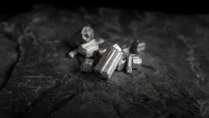 Pure silver or platinum or rare earth from the mine that was placed on the black stone