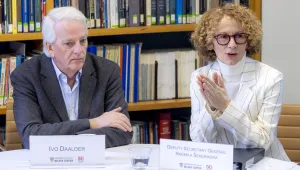 Ivo Daalder moderates a conversation with Nato Deputy Secretary General Radmila Šekerinska, December 2025