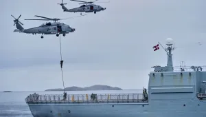 Danish military forces participate in an exercise with hundreds of troops from several European NATO members in the Arctic Ocean in Nuuk, Greenland, Monday, Sept. 15, 2025.