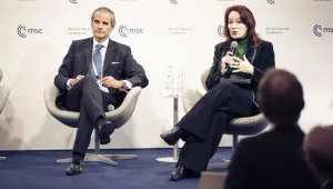 Meghan L. O'Sullivan moderates a panel at MSC featuring Rafael Grossi, DG of the IAEA