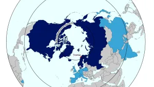 A map of Arctic Council member states and observer states.
