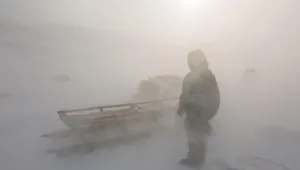 Nenets reindeer herder on a winter day