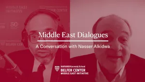 screencap of Zoom conversation between Nasser Alkidwa and Tarek Masoud