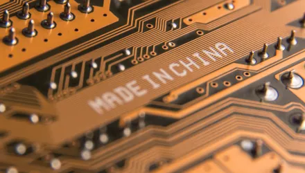 Image showing "Made in China" closeup on a computer circuit