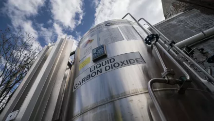 A liquid carbon dioxide containment unit.