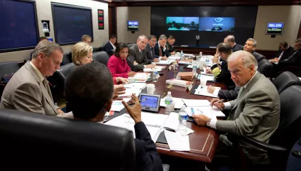 President Barack H. Obama chairs a National Security Council meeting.